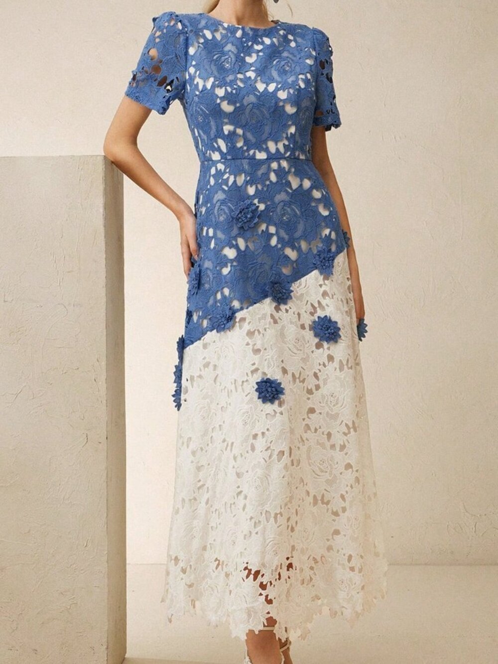 Blue Elegant Women's Party Dress